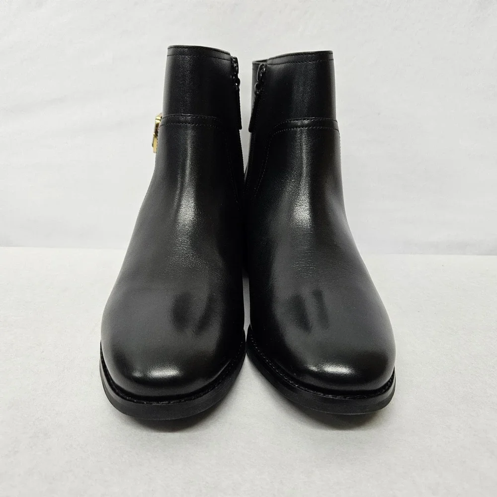 Cole‎ Haan Thayer Buckle Ankle Boots W31762 Black Leather Women's Size 9